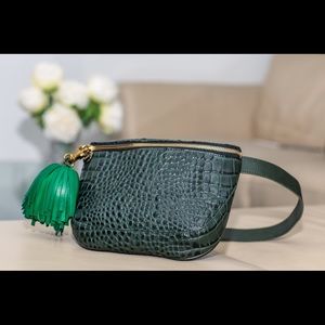 Clare V Fanny Pack (Green Croc)